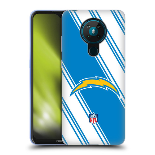 NFL Los Angeles Chargers Artwork Stripes Soft Gel Case for Nokia 5.3