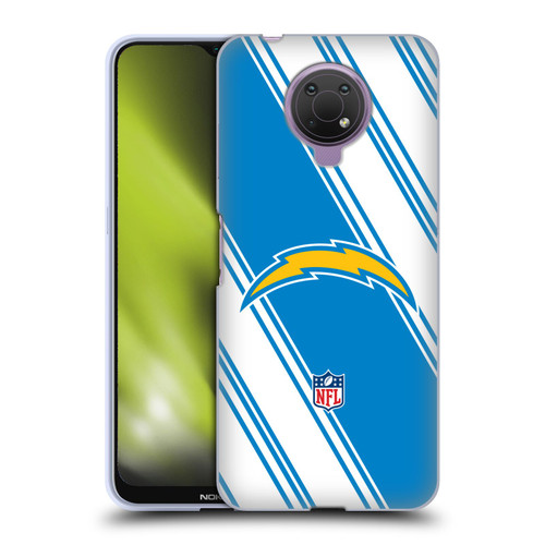 NFL Los Angeles Chargers Artwork Stripes Soft Gel Case for Nokia G10