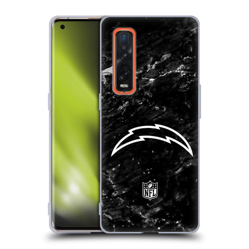 NFL Los Angeles Chargers Artwork Marble Soft Gel Case for OPPO Find X2 Pro 5G