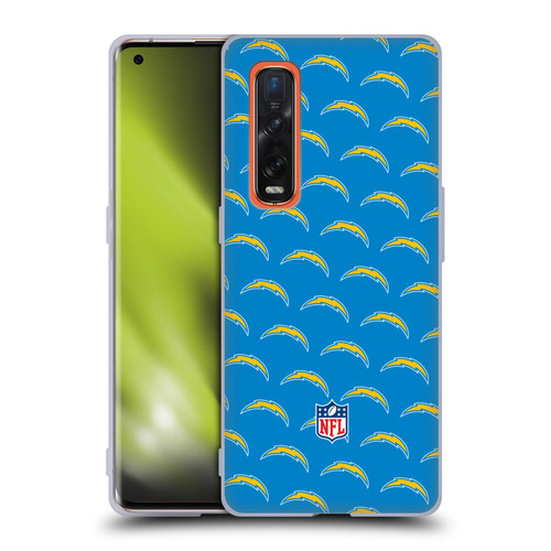 NFL Los Angeles Chargers Artwork Patterns Soft Gel Case for OPPO Find X2 Pro 5G