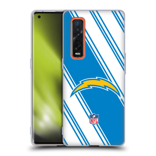 NFL Los Angeles Chargers Artwork Stripes Soft Gel Case for OPPO Find X2 Pro 5G