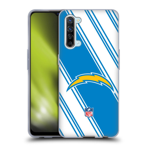 NFL Los Angeles Chargers Artwork Stripes Soft Gel Case for OPPO Find X2 Lite 5G