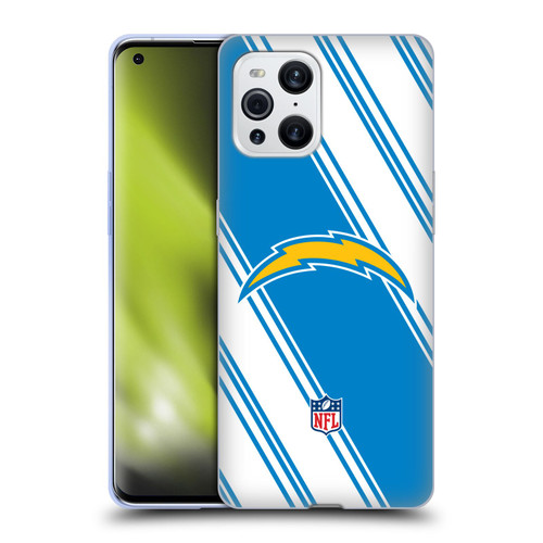 NFL Los Angeles Chargers Artwork Stripes Soft Gel Case for OPPO Find X3 / Pro