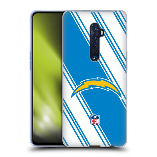 NFL Los Angeles Chargers Artwork Stripes Soft Gel Case for OPPO Reno 2