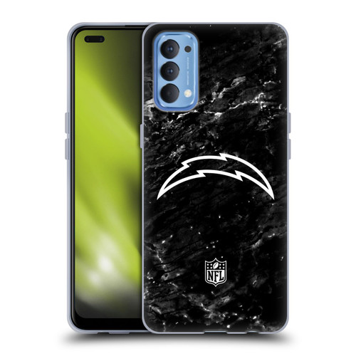 NFL Los Angeles Chargers Artwork Marble Soft Gel Case for OPPO Reno 4 5G
