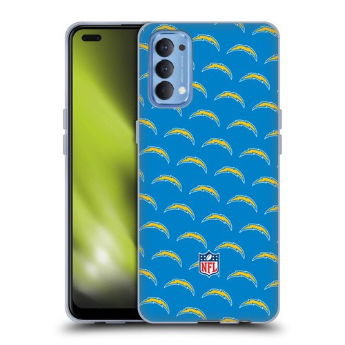 NFL Los Angeles Chargers Artwork Patterns Soft Gel Case for OPPO Reno 4 5G