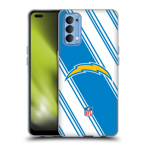 NFL Los Angeles Chargers Artwork Stripes Soft Gel Case for OPPO Reno 4 5G
