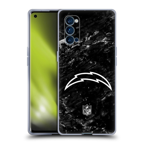 NFL Los Angeles Chargers Artwork Marble Soft Gel Case for OPPO Reno 4 Pro 5G