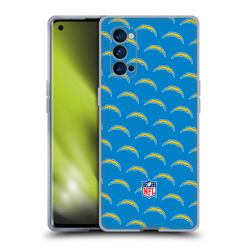NFL Los Angeles Chargers Artwork Patterns Soft Gel Case for OPPO Reno 4 Pro 5G