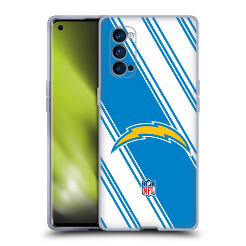 NFL Los Angeles Chargers Artwork Stripes Soft Gel Case for OPPO Reno 4 Pro 5G
