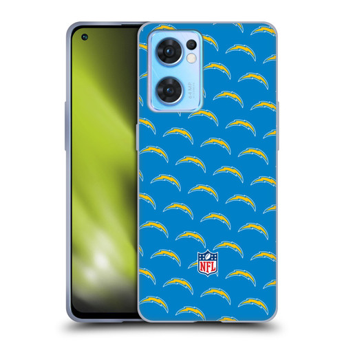 NFL Los Angeles Chargers Artwork Patterns Soft Gel Case for OPPO Reno7 5G / Find X5 Lite