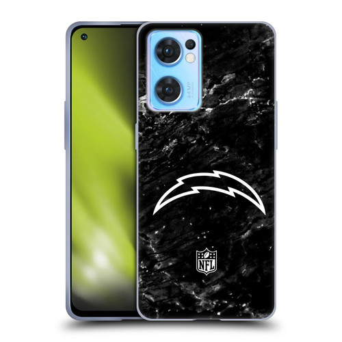 NFL Los Angeles Chargers Artwork Marble Soft Gel Case for OPPO Reno7 5G / Find X5 Lite