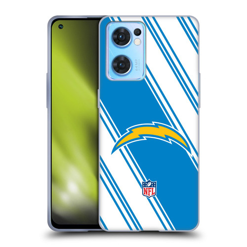 NFL Los Angeles Chargers Artwork Stripes Soft Gel Case for OPPO Reno7 5G / Find X5 Lite