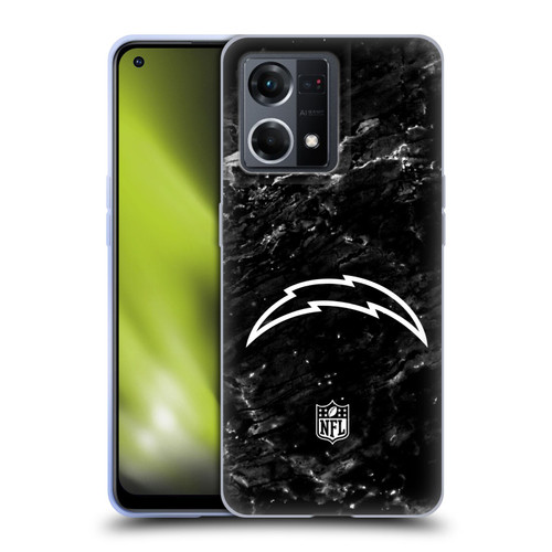 NFL Los Angeles Chargers Artwork Marble Soft Gel Case for OPPO Reno8 4G