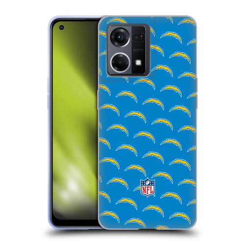 NFL Los Angeles Chargers Artwork Patterns Soft Gel Case for OPPO Reno8 4G