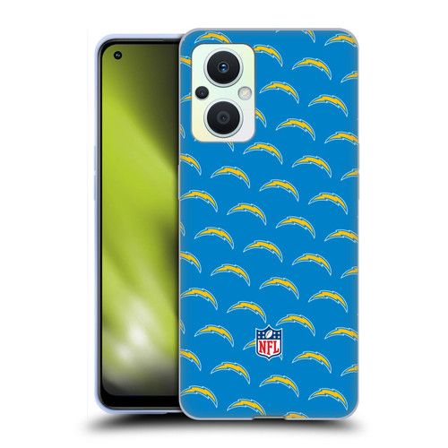 NFL Los Angeles Chargers Artwork Patterns Soft Gel Case for OPPO Reno8 Lite