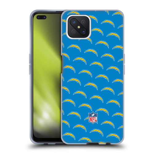 NFL Los Angeles Chargers Artwork Patterns Soft Gel Case for OPPO Reno4 Z 5G