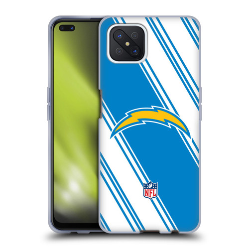 NFL Los Angeles Chargers Artwork Stripes Soft Gel Case for OPPO Reno4 Z 5G