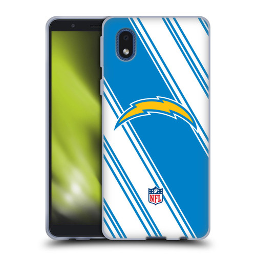 NFL Los Angeles Chargers Artwork Stripes Soft Gel Case for Samsung Galaxy A01 Core (2020)