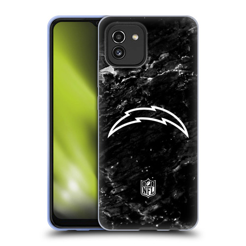 NFL Los Angeles Chargers Artwork Marble Soft Gel Case for Samsung Galaxy A03 (2021)