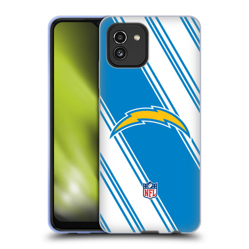 NFL Los Angeles Chargers Artwork Stripes Soft Gel Case for Samsung Galaxy A03 (2021)
