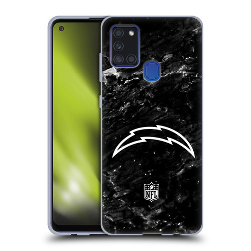 NFL Los Angeles Chargers Artwork Marble Soft Gel Case for Samsung Galaxy A21s (2020)