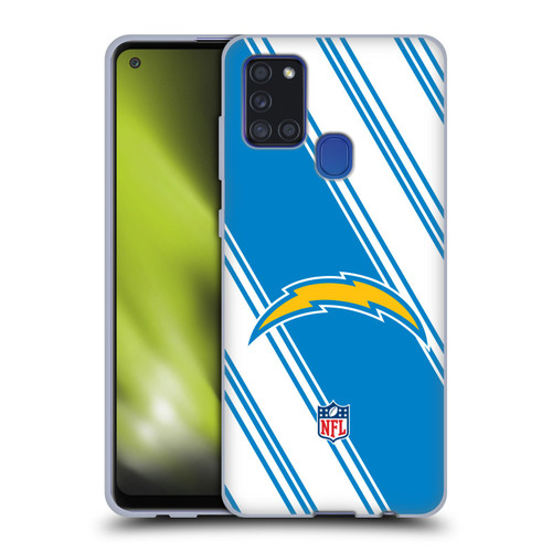 NFL Los Angeles Chargers Artwork Stripes Soft Gel Case for Samsung Galaxy A21s (2020)