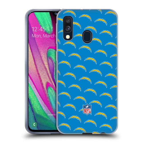 NFL Los Angeles Chargers Artwork Patterns Soft Gel Case for Samsung Galaxy A40 (2019)