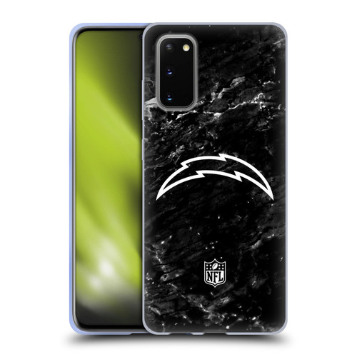 NFL Los Angeles Chargers Artwork Marble Soft Gel Case for Samsung Galaxy S20 / S20 5G