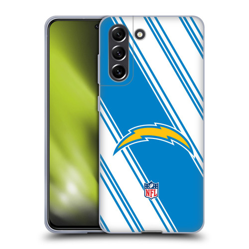 NFL Los Angeles Chargers Artwork Stripes Soft Gel Case for Samsung Galaxy S21 FE 5G