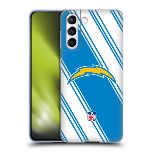 NFL Los Angeles Chargers Artwork Stripes Soft Gel Case for Samsung Galaxy S21 5G