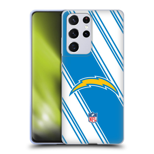 NFL Los Angeles Chargers Artwork Stripes Soft Gel Case for Samsung Galaxy S21 Ultra 5G