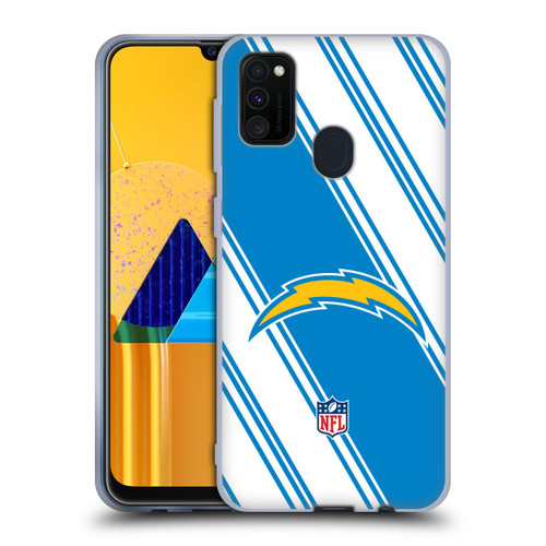 NFL Los Angeles Chargers Artwork Stripes Soft Gel Case for Samsung Galaxy M30s (2019)/M21 (2020)
