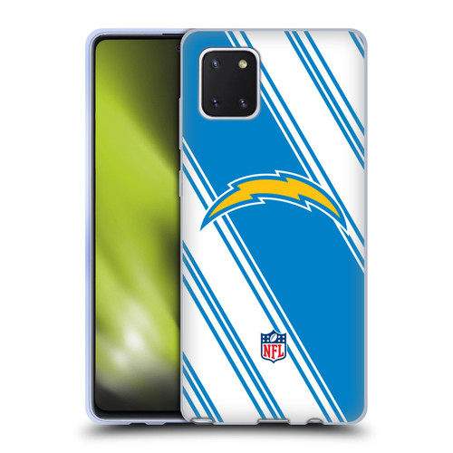 NFL Los Angeles Chargers Artwork Stripes Soft Gel Case for Samsung Galaxy Note10 Lite