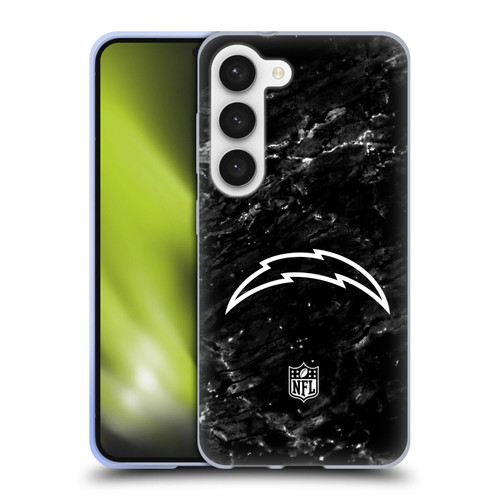 NFL Los Angeles Chargers Artwork Marble Soft Gel Case for Samsung Galaxy S23 5G