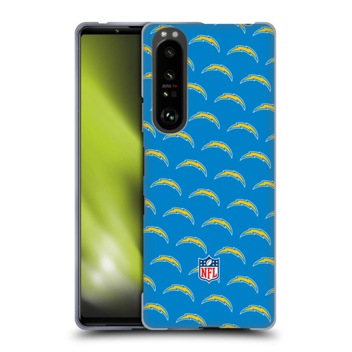 NFL Los Angeles Chargers Artwork Patterns Soft Gel Case for Sony Xperia 1 III