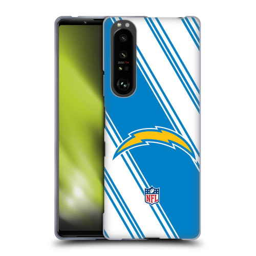 NFL Los Angeles Chargers Artwork Stripes Soft Gel Case for Sony Xperia 1 III