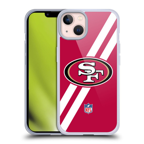 NFL San Francisco 49Ers Logo Stripes Soft Gel Case for Apple iPhone 13