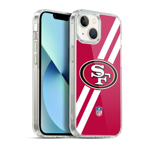 NFL San Francisco 49Ers Logo Stripes Soft Gel Case for Apple iPhone 13