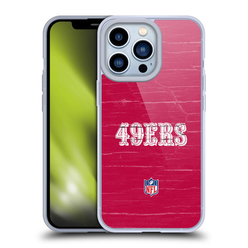 NFL San Francisco 49Ers Logo Distressed Look Soft Gel Case for Apple iPhone 13 Pro