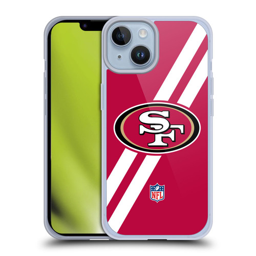 NFL San Francisco 49Ers Logo Stripes Soft Gel Case for Apple iPhone 14