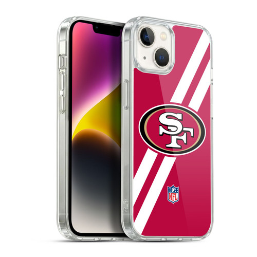 NFL San Francisco 49Ers Logo Stripes Soft Gel Case for Apple iPhone 14 Plus