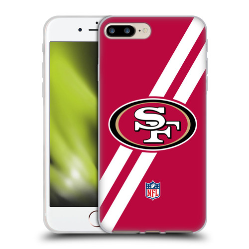 NFL San Francisco 49Ers Logo Stripes Soft Gel Case for Apple iPhone 7 Plus / iPhone 8 Plus