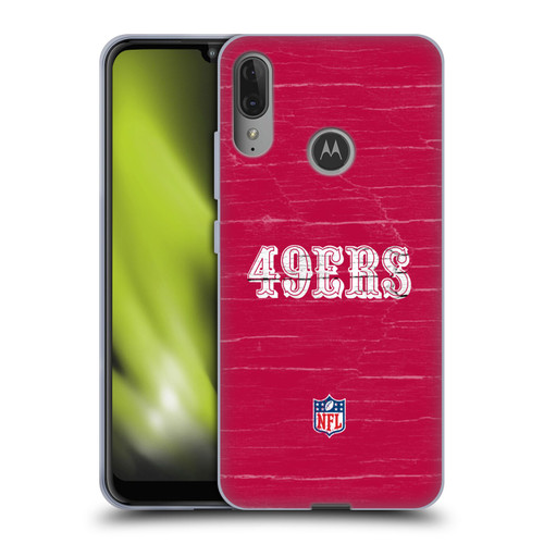 NFL San Francisco 49Ers Logo Distressed Look Soft Gel Case for Motorola Moto E6 Plus