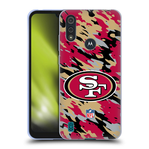 NFL San Francisco 49Ers Logo Camou Soft Gel Case for Motorola Moto E6s (2020)