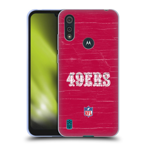 NFL San Francisco 49Ers Logo Distressed Look Soft Gel Case for Motorola Moto E6s (2020)