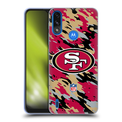 NFL San Francisco 49Ers Logo Camou Soft Gel Case for Motorola Moto E7 Power / Moto E7i Power