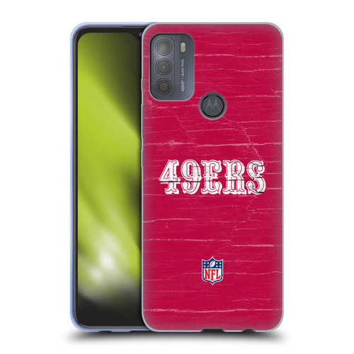 NFL San Francisco 49Ers Logo Distressed Look Soft Gel Case for Motorola Moto G50