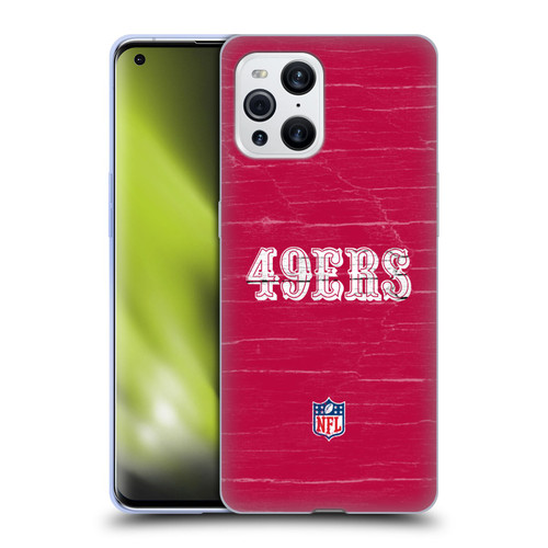 NFL San Francisco 49Ers Logo Distressed Look Soft Gel Case for OPPO Find X3 / Pro