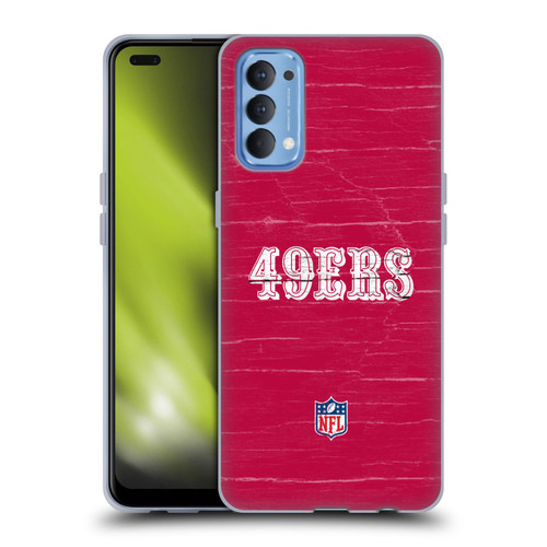 NFL San Francisco 49Ers Logo Distressed Look Soft Gel Case for OPPO Reno 4 5G